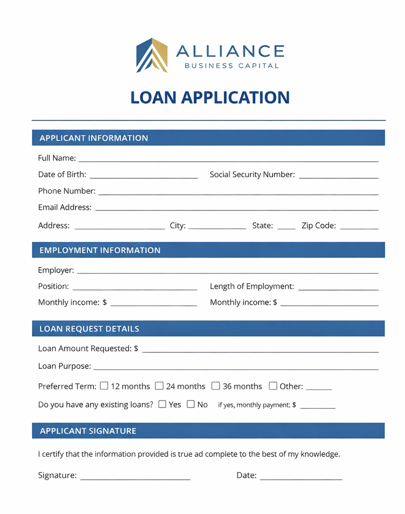 LoanApp1 | Small Business Capital Source Commercial and residential loan application